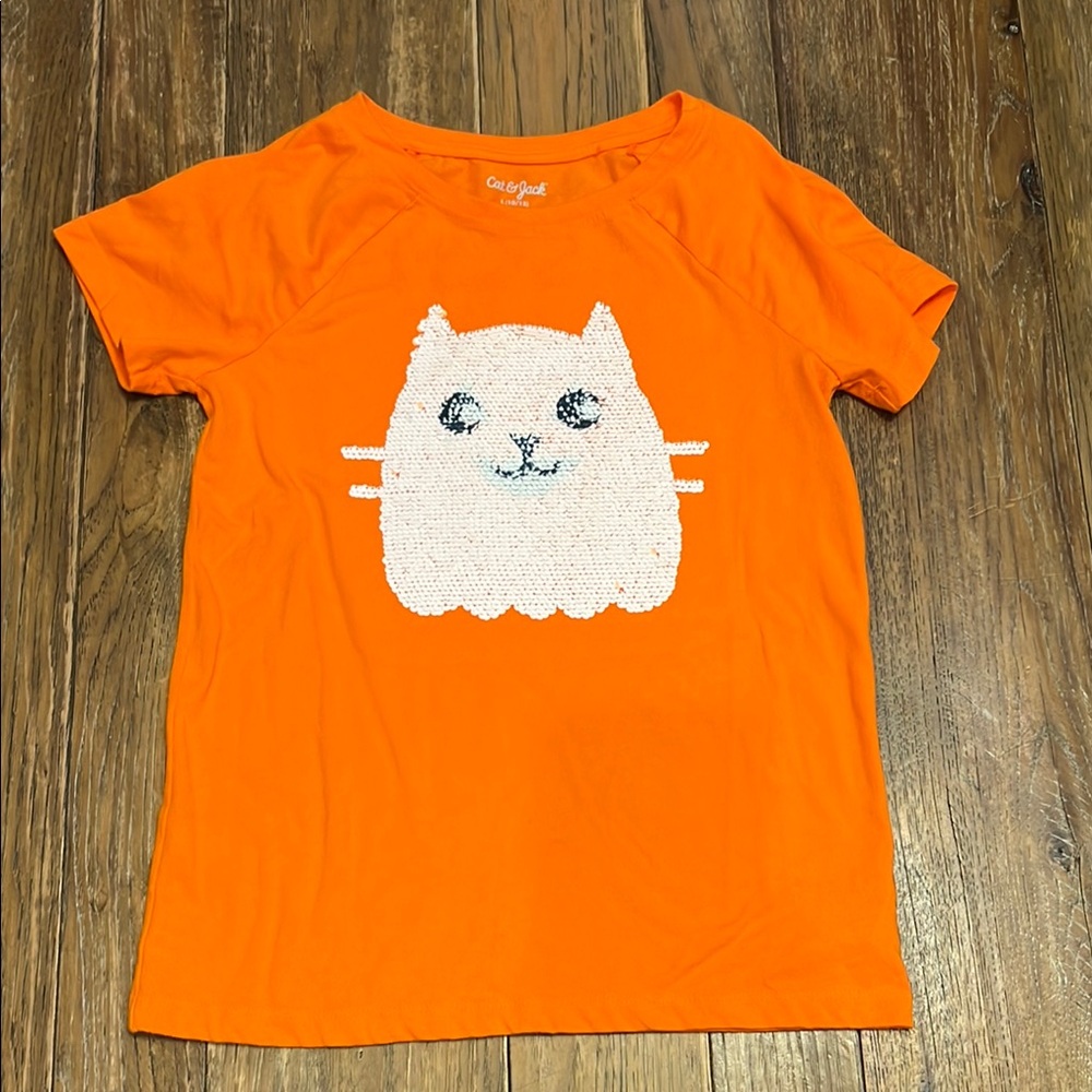 Cat & Jack Orange Cat Graphic T-Shirt